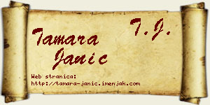 Tamara Janić vizit kartica
